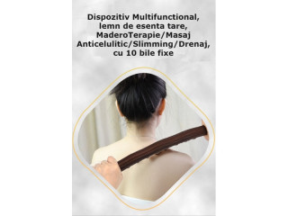 Dispozitiv Multifunctional, lemn de esenta tare, MaderoTerapie/Masaj Anticelulitic /Slimming /Drenaj, cu 10 bile fixe