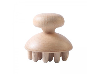 Dispozitiv din lemn de esenta tare, ciuperca, pentru masaj profund, anticelulitic, relaxare, cu 20 proeminente R183S
