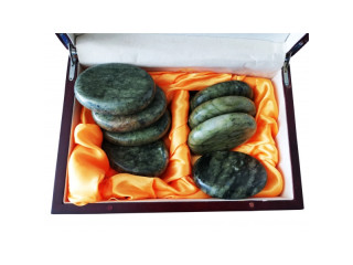 Set pietre jad pentru masaj - 16 pietre (cod R10-1)